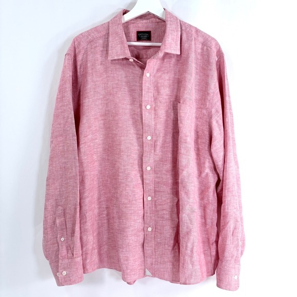 UNTUCKit Vin Santo Red Linen Shirt Mens XXL Wrinkle Resistant Long Sleeve 35367 - Picture 3 of 8